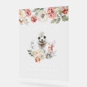 水彩北極シールベビーシャワーへようこそ アクリルサイン (傾斜)