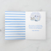 水彩北極動物フローラ誕生日 カード (内部)