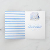 水彩北極動物フローラ誕生日 カード (内部)