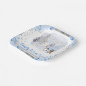 水彩北極動物フローラ赤ちゃんシャワー ペーパープレート (傾斜あり)