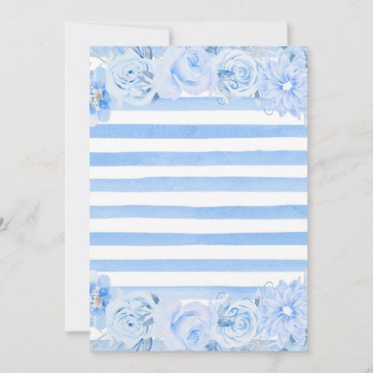 水彩北極動物フローラ赤ちゃんシャワー 招待状 (裏面)