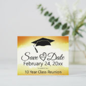 水彩区分懇親会保存日付テンプレートPo ポストカード (スタンド正面)