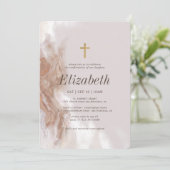 水彩十字金ゴールドの確認 招待状 (スタンド正面)