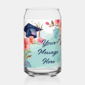 水彩卒業お祝い ガラス缶 (正面)