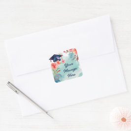 水彩卒業お祝い スクエアシール