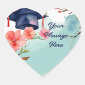 水彩卒業お祝い ハートシール (正面)