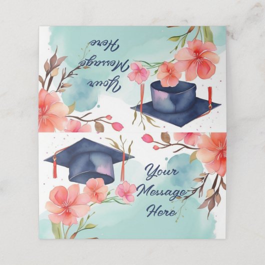 水彩卒業お祝い プレイスカード (外部開封)