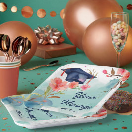 水彩卒業お祝い ペーパープレート