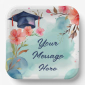 水彩卒業お祝い ペーパープレート (正面)