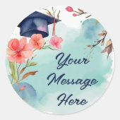 水彩卒業お祝い ラウンドシール (正面)