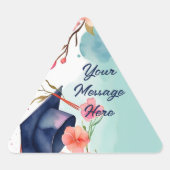 水彩卒業お祝い 三角形シール (正面)