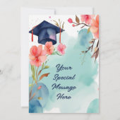 水彩卒業お祝い 招待状 (裏面)