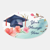 水彩卒業お祝い 楕円形シール (正面)
