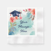 水彩卒業お祝い 縁ありカクテルナプキン (正面)