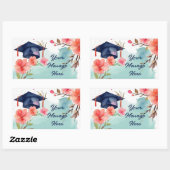 水彩卒業お祝い 長方形シール (シート)