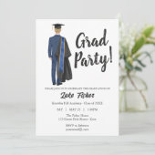 水彩卒業ガウン&キャップ招待状 招待状 (スタンド正面)