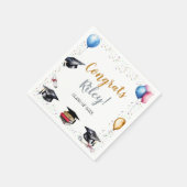 水彩卒業パーティー スタンダードカクテルナプキン (角)