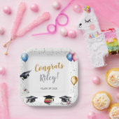 水彩卒業パーティー ペーパープレート (パーティー)