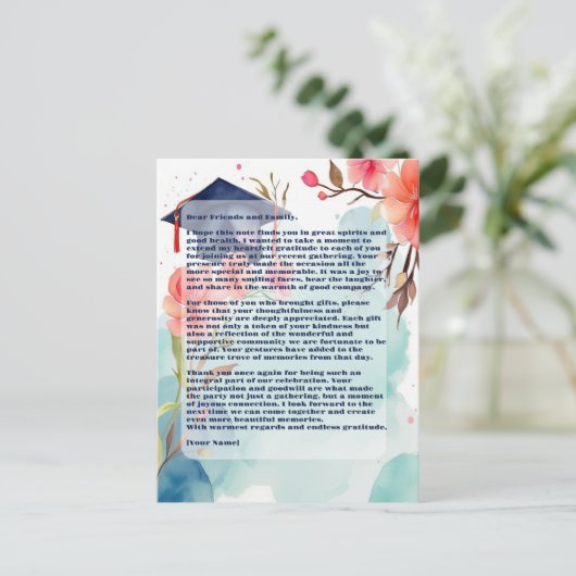 水彩卒業パーティー ポストカード (スタンド正面)