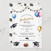 水彩卒業パーティー 案内状 (正面/裏面)