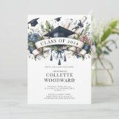 水彩卒業フローラバナーグラードパーティー 招待状 (スタンド正面)