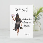 水彩卒業モダントレンディーガールカード サンキューカード (スタンド正面)