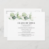 水彩卒業2025ユーカリパーティー インビテーションポストカード (正面/裏面)