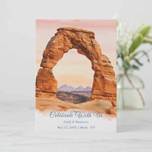 水彩南西アーチス国立公園結婚の 招待状 (スタンド正面)