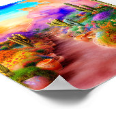 水彩南西部の庭園 ポスター (角)