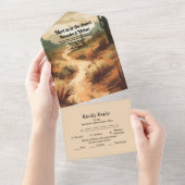 水彩南西部の砂漠とサボテン結婚ズ オールインワン招待状 (貼ってはがせる)