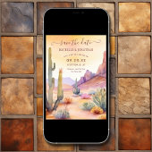 水彩南西部の砂漠とサボテン結婚ズ セーブザデート