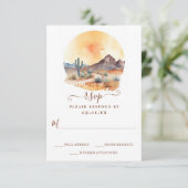 水彩南西部の砂漠とサボテン結婚ズ 出欠カード (スタンド正面)