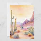 水彩南西部の砂漠とサボテン結婚ズ 招待状 (裏面)