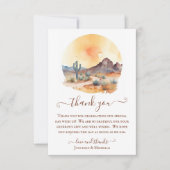 水彩南西部の砂漠の写真結婚の サンキューカード (正面)