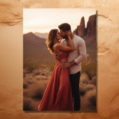 水彩南西部の砂漠の写真結婚の セーブザデート