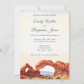 水彩南西部アーチーズ・ナショナル・パークのウェディング 招待状 (裏面)