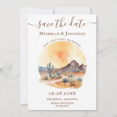 水彩南西部デザートフォト結婚ズ セーブザデート (正面)