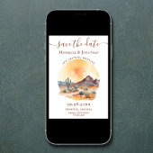 水彩南西部デザートフォト結婚ズ セーブザデート