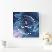 水彩占星術-ジェミニ スクエア壁時計 (ホーム)