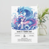 水彩印刷可能な馬誕生日 招待状 (スタンド正面)