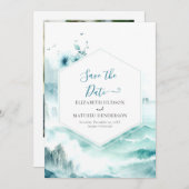 水彩印刷可航海の能結婚 セーブザデート (正面/裏面)