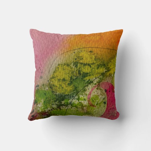 水彩印象派抽象芸術 クッション (裏面)