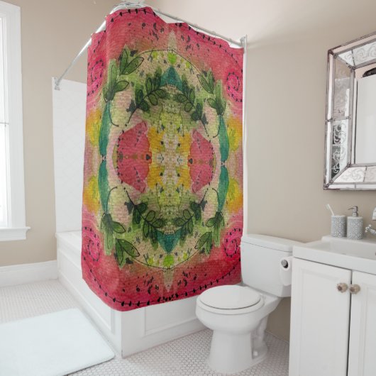 水彩印象派抽象芸術 シャワーカーテン (インサイチュ)