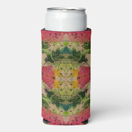 水彩印象派抽象芸術 スリム缶クーラー (Seltzer正面)