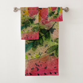 水彩印象派抽象芸術 バスタオルセット