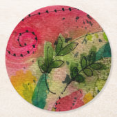 水彩印象派抽象芸術 ラウンドペーパーコースター (正面)