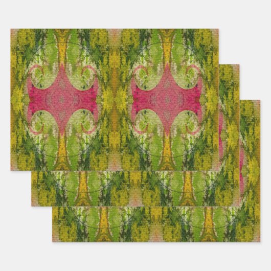 水彩印象派抽象芸術 ラッピングペーパーシート (セット)