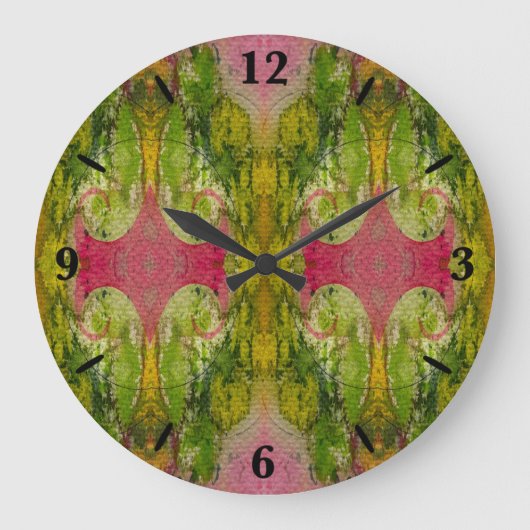 水彩印象派抽象芸術 ラージ壁時計 (正面)