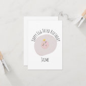 水彩卵かわいい誕生日パーティー カード (正面/裏面インサイチュ)