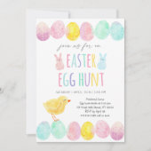 水彩卵 イースターハント 招待状 (正面)